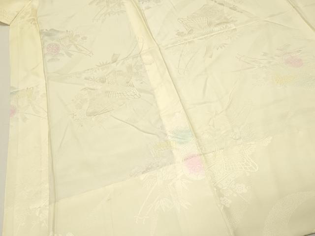 平和屋着物■長襦袢 無双仕立て 御所車花地紋 松竹梅 暈し染め 正絹 逸品 DABH2874qp