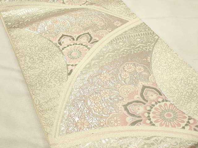 平和屋着物◎六通柄袋帯 唐織 宝相華 プラチナ箔二重織 正絹 逸品 DABH2908qp