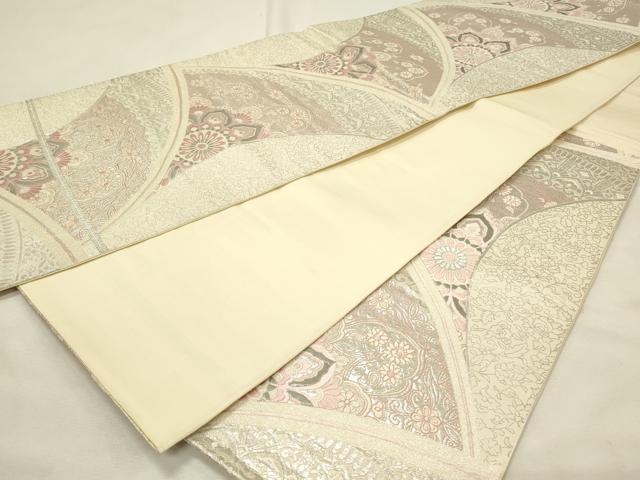 平和屋着物◎六通柄袋帯 唐織 宝相華 プラチナ箔二重織 正絹 逸品 DABH2908qp