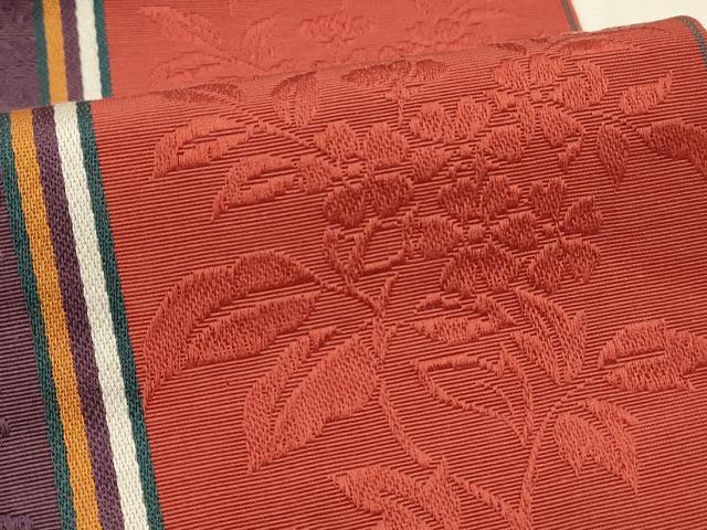 平和屋着物◎本場筑前博多織 半幅帯 枝花文 正絹 逸品 DABH2919qp
