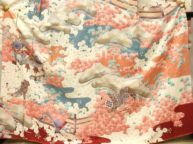 平和屋着物■豪華振袖 駒刺繍 楽器風景花文 鼓 金彩 正絹 逸品 DABH2941qp