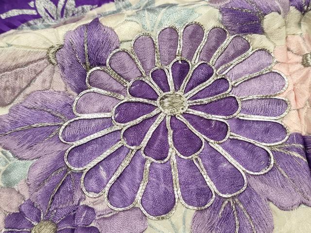 平和屋着物■豪華振袖 駒刺繍 絞り 地紙花文 牡丹 暈し染め 銀彩 やまと誂製 正絹 逸品 DABH2952qp