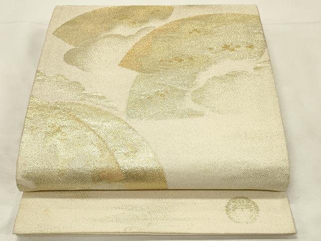 平和屋着物◎綴れ 太鼓柄袋帯 地紙箔散らし文 金糸 正絹 逸品 DABH2957qp