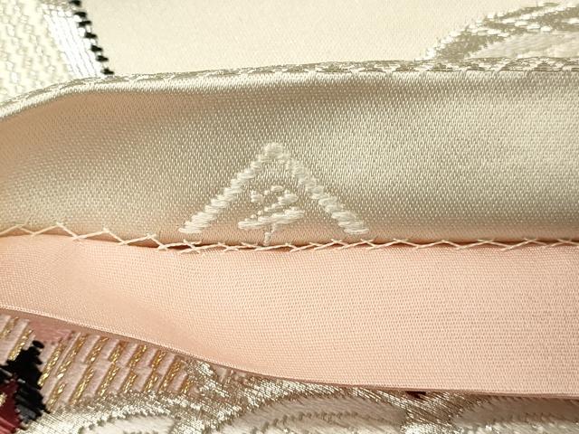 平和屋着物◎六通柄袋帯 唐織 立波花文 金銀糸 きぬがさ 正絹 逸品 未使用 DABH2964qp