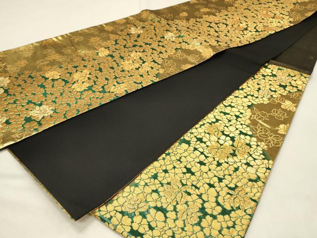 平和屋着物◎六通柄袋帯 舞花文 金糸 正絹 逸品 DABH2967qp