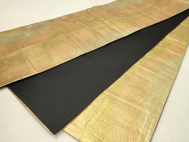 平和屋着物◎アンティーク 大正ロマン 六通柄袋帯 霞文 ANTIQUE倭文布 金糸 正絹 逸品 DABH2973qp