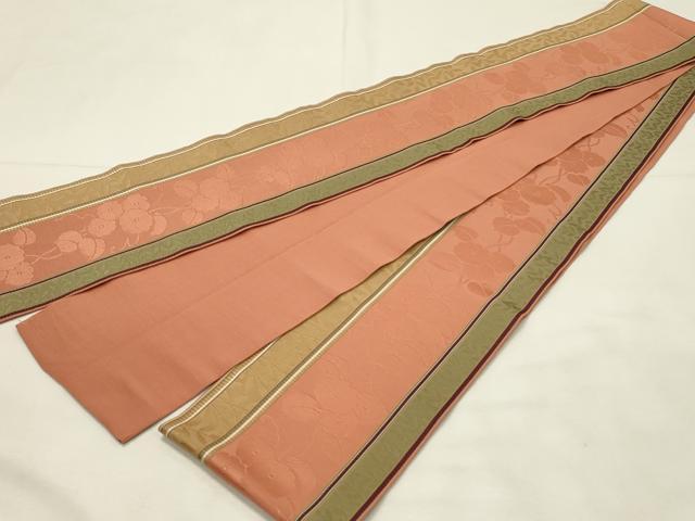 平和屋着物◎本場筑前博多織 半幅帯 草花間道 証紙付き 正絹 逸品 DABH2991qp