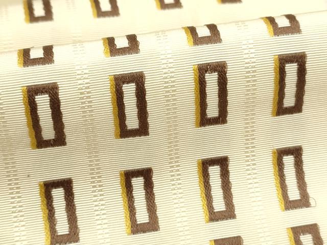 平和屋着物◎本場筑前博多織 両面 半幅帯 幾何学文 正絹 逸品 DABH2992qp