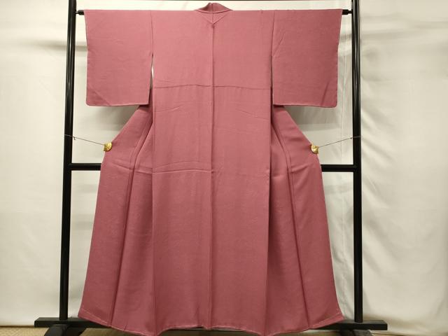平和屋着物■上質な色無地 霞地紋 今様色 正絹 逸品 未使用 DABH3022qp