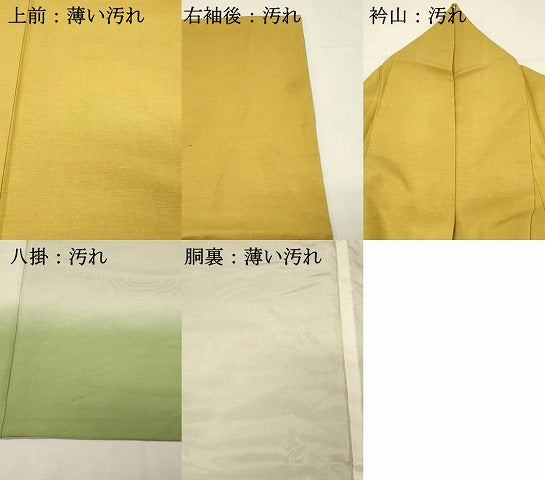平和屋着物■上質な紬 支子色 正絹 逸品 DABH3032qp