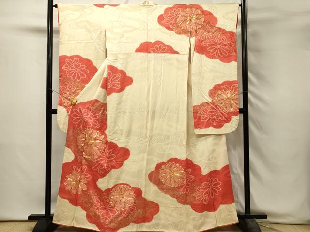 平和屋着物■豪華振袖 駒刺繍 絞り 流水菊文 金彩 正絹 逸品 DABH3050qp