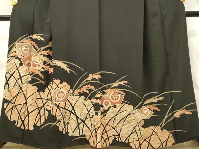 平和屋着物■豪華黒留袖 刺繍 雪輪花文 絵馬 正絹 逸品 DABH3057qp