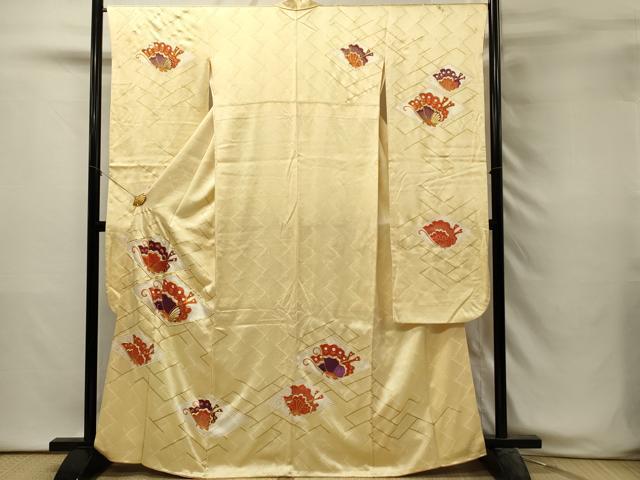 平和屋着物■豪華振袖 駒刺繍 舞蝶菱文 金彩 正絹 逸品 DABH3069qp
