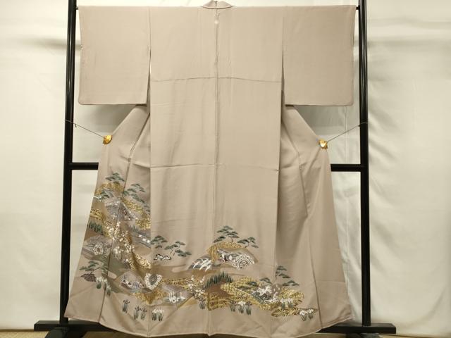 平和屋着物■豪華色留袖 風景人物花松文 金彩 正絹 逸品 DABH3084qp