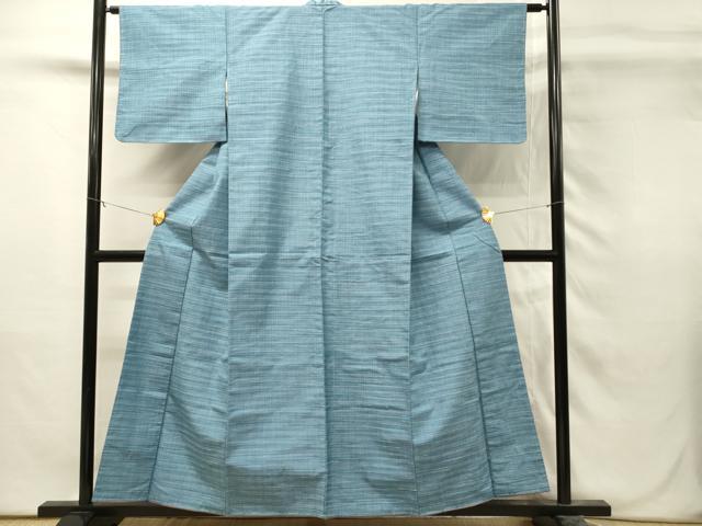 平和屋着物■上質な紬 変わり格子 正絹 逸品 未使用 DABH3098qp