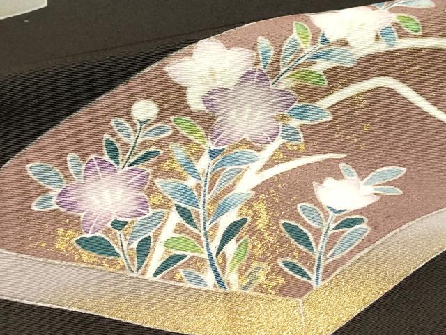 平和屋着物■豪華黒留袖 作家物 駒刺繍 文箱花文 暈し染め 金彩 正絹 逸品 未使用 DABH3115qp
