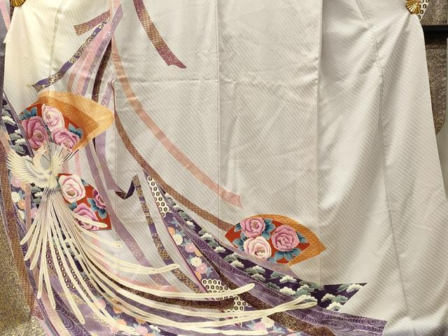 平和屋着物■豪華振袖 刺繍 鳳凰扇面花文 暈し染め 金彩 正絹 逸品 DABH3124qp