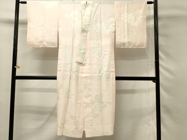 平和屋着物■長襦袢 無双仕立て 流水菊地紋 暈し染め 正絹 逸品 DABH3131qp