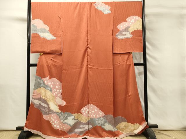 平和屋着物■訪問着 絞り 雲重ね文 金彩 仮絵羽 逸品 未使用 DABH3137qp