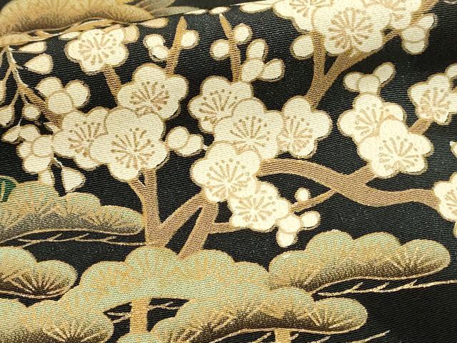 平和屋着物■豪華黒留袖 駒刺繍 御所車花松文 暈し染め 金彩 正絹 逸品 DABH3149qp