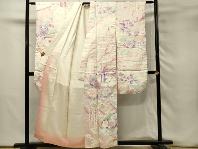 平和屋着物■豪華振袖 駒刺繍 地紙花文 牡丹 紫陽花 銀彩 正絹 逸品 DABH3231qp