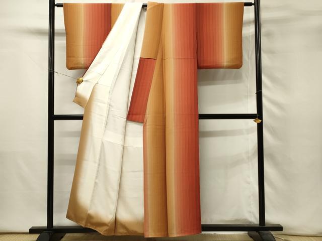 平和屋着物■上質な小紋 間道 暈し染め 正絹 逸品 DABH3242qp