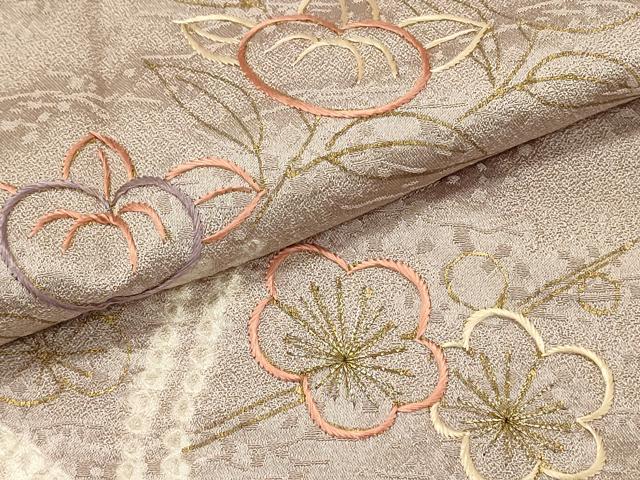 平和屋着物■訪問着 絞り 刺繍 枝花文 金彩 小田急百貨店扱い 正絹 逸品 DABH3254qp