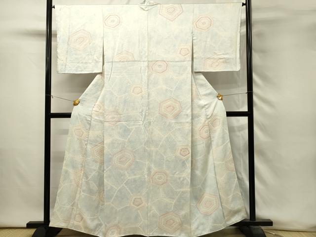 平和屋着物■上質な小紋 絞り 幾何学文 暈し染め 正絹 逸品 DABH3273qp