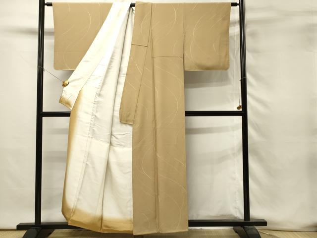 平和屋着物■上質な小紋 刺繍 流線文 正絹 逸品 DABH3274qp