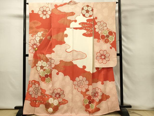 平和屋着物■豪華振袖 舞花文 鹿の子 金彩 正絹 逸品 DABH3281qp