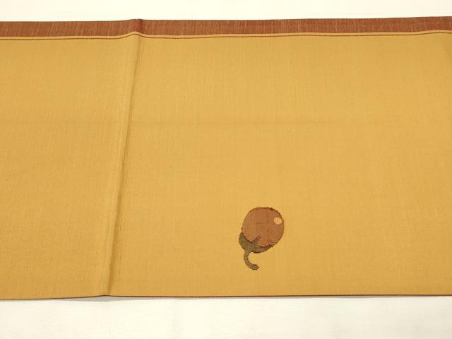平和屋着物◎西陣 宮階織物 宮繍苑 里葉 両面 太鼓柄袋帯 紬地 成り物 金糸 正絹 逸品 DABH3315qp