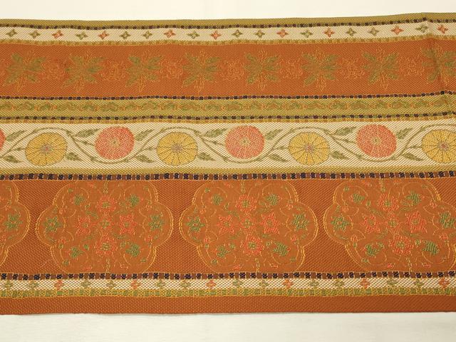 平和屋着物◎本場筑前博多織 八寸名古屋帯 花唐草間道 正絹 逸品 DABH3320qp