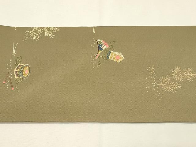 平和屋着物◎九寸名古屋帯 唐織 器物文 さっぽれ 金糸 正絹 逸品 DABH3323qp