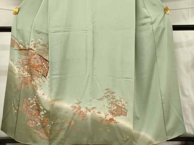 平和屋着物■訪問着 御所車風景花文 暈し染め 金彩 正絹 逸品 DABH3349qp