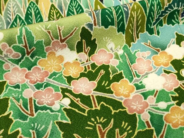 平和屋着物■豪華黒留袖 友禅 作家物 風景花松文 枝梅 正絹 逸品 DABH3353qp
