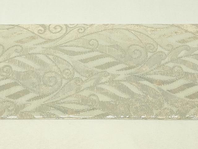 平和屋着物◎九寸名古屋帯 唐草葉文 金銀糸 正絹 逸品 DABH3422qp