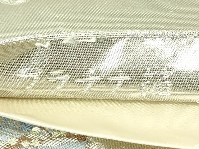 平和屋着物◎六通柄袋帯 唐織 秋草千羽鶴 プラチナ箔 正絹 逸品 DABH3430qp
