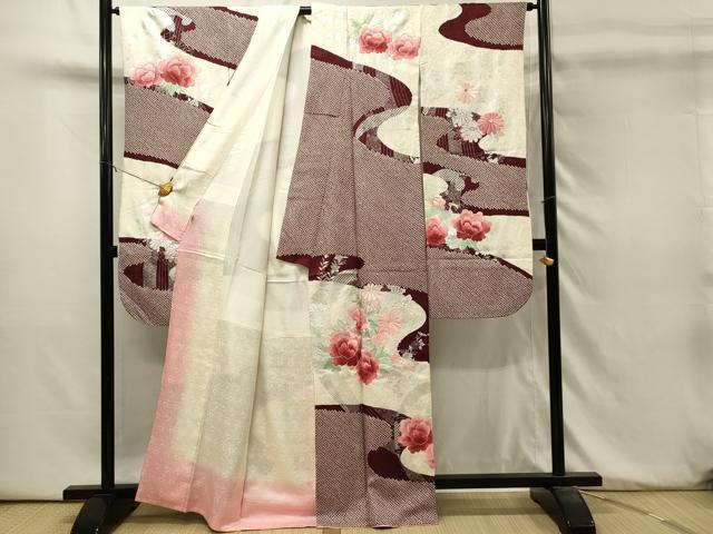 平和屋着物■豪華振袖 駒刺繍 絞り 流水草花文 銀彩 やまと誂製 正絹 逸品 DABH3440qp