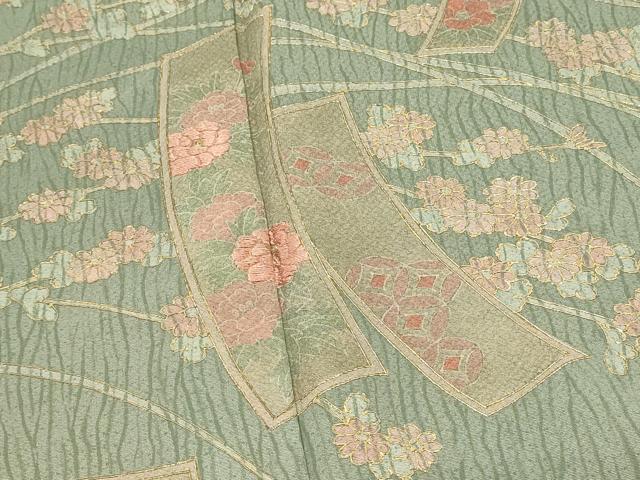 平和屋着物■訪問着 作家物 刺繍 短冊花文 暈し染め 金彩 正絹 逸品 DABH3458qp