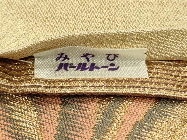 平和屋着物◎六通柄袋帯 孔雀花文 金糸 正絹 逸品 DABH3508qp