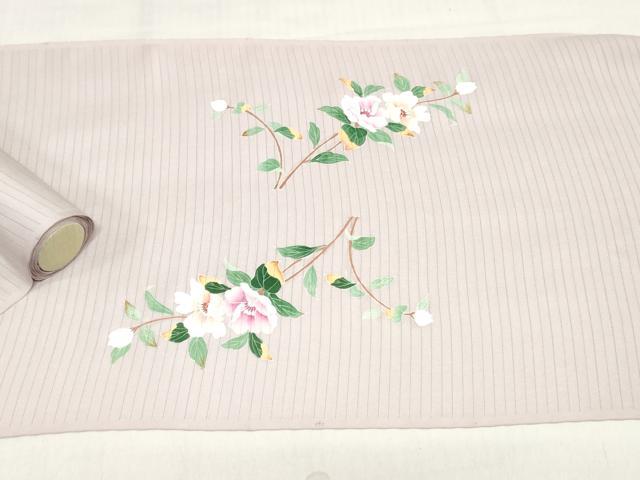 平和屋着物*夏物 絽塩瀬 名古屋帯 帯反物 友禅 片輪車花文 逸品 未使用 DABH3523zy