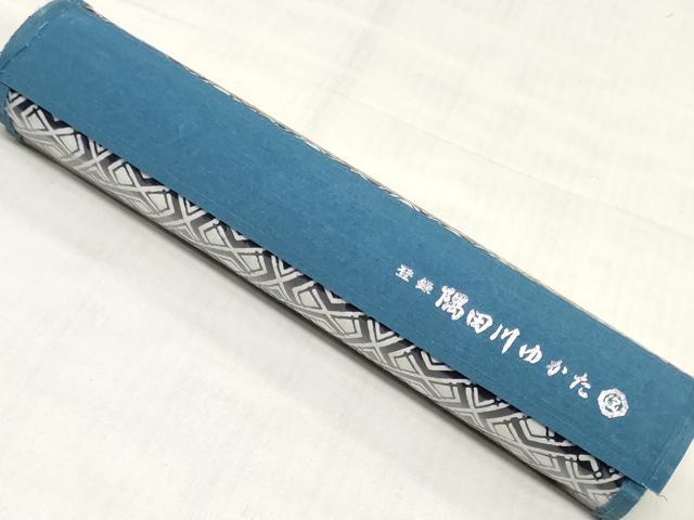 平和屋着物*夏物 浴衣 反物 着尺 注染 幾何学文 綿 逸品 未使用 DABH3612zy