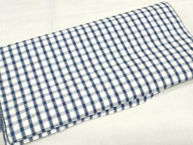 平和屋着物*夏物 小紋・浴衣兼用 反物 着尺 格子 綿麻 逸品 未使用 DABH3625zy