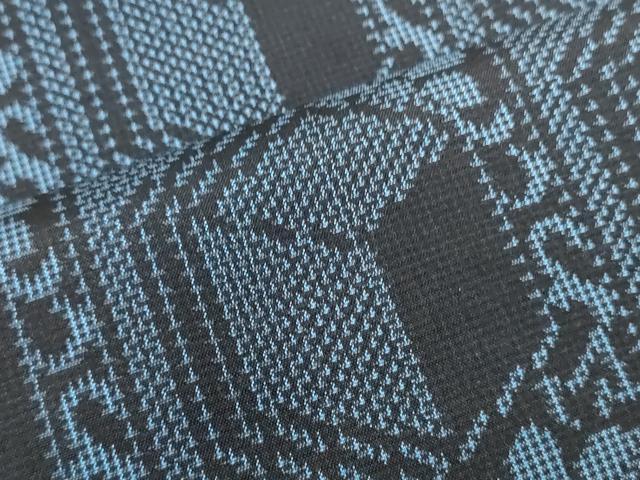 平和屋着物▼むすび大島紬 反物 着尺 たてよこ絣 亀甲花文 逸品 未使用 DABH3627zy