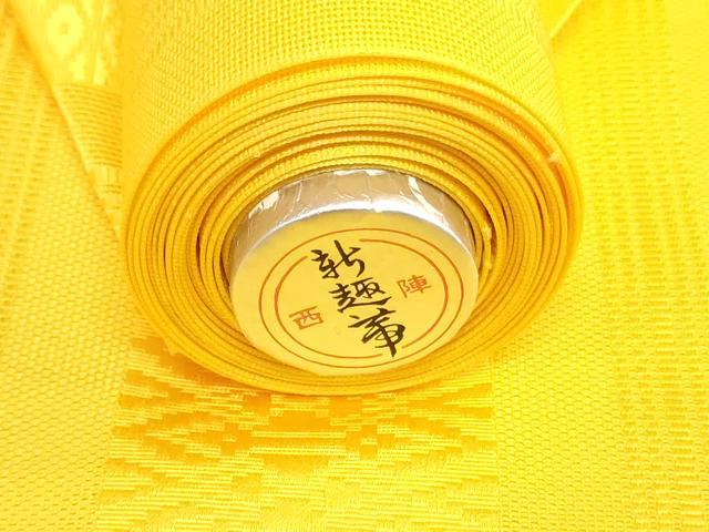平和屋着物*夏物 名古屋帯 反物 博多織 紗献上 向日葵色 未使用 DABH3654zy