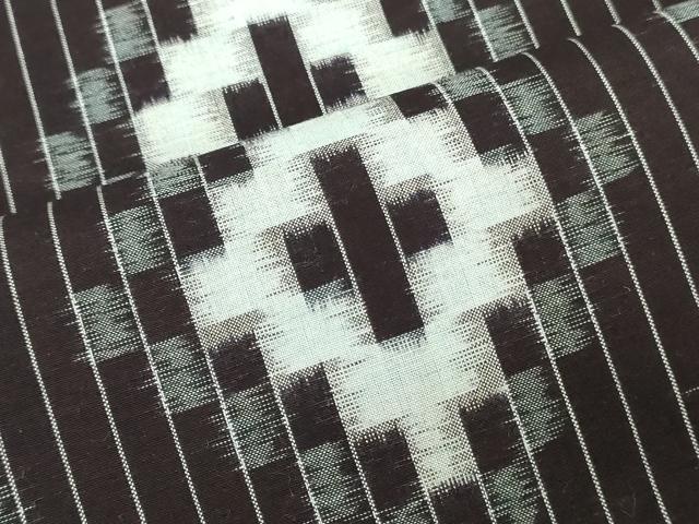 平和屋着物●本場久留米絣 反物 着尺 菱文 富久克己作 証紙付き 綿 逸品 未使用 DABH3668zy