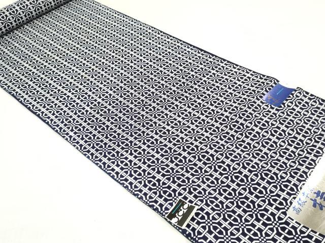 平和屋着物*夏物 男性 浴衣 反物 着尺 桂裳 注染 幾何学文 キングサイズ 綿 逸品 未使用 DABH3698zy