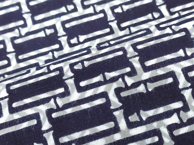 平和屋着物*夏物 男性 浴衣 反物 着尺 注染 東京本染 幾何学文 キングサイズ 綿 逸品 未使用 DABH3703zy