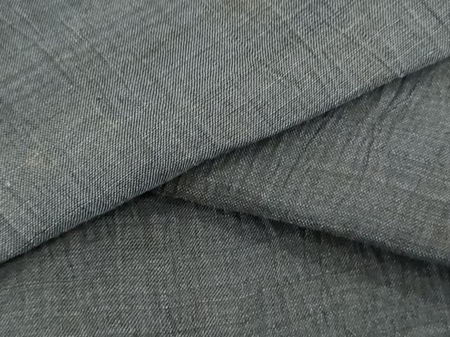 平和屋着物*夏物 本場小千谷ちぢみ 反物 着尺 褐色 麻 逸品 未使用 DABH3739zy