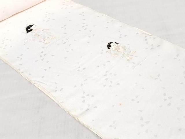 平和屋着物●中国三大刺繍 スワトウ刺繍 汕頭刺繍 総刺繍 長襦袢 反物 着尺 わらべ詩 暈し染め 証紙付き 逸品 未使用 DABH3796zy